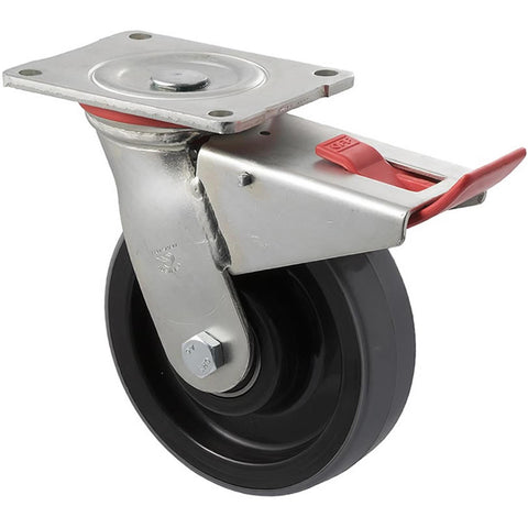 WUQ150/HZPTB H SERIES <span>600 Kg Swivel Plate Total Brake 150mm Polyurethane</span>