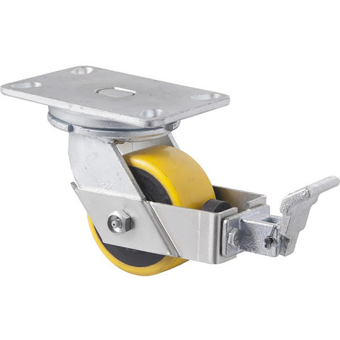 XUQ100/XZPBR <span>600 Kg Swivel Plate 100mm Brake Polyurethane</span>