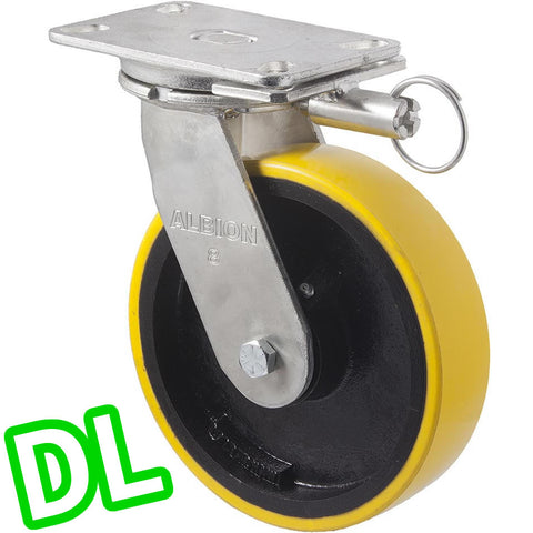 XUQ200/XZPDL <span>1000 Kg Swivel Plate <strong>Direction Lock Only</strong> 200mm Polyurethane</span>