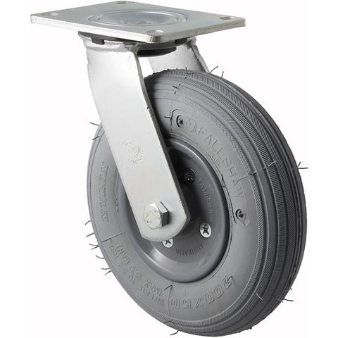 YRIB200/YZP <span>75 Kg Swivel Plate 200mm Grey Rubber Pneumatic</span>