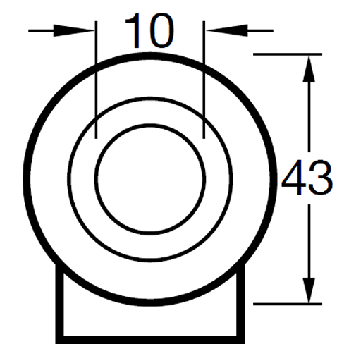 KSHT07525-NNI 75 Kg Bolt-Hole Total Brake 75mm Stainless Steel White Nylon