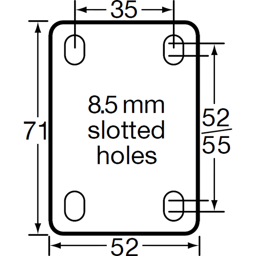BPUQ50F - 52 Kg Fixed Plate 50mm Polyurethane