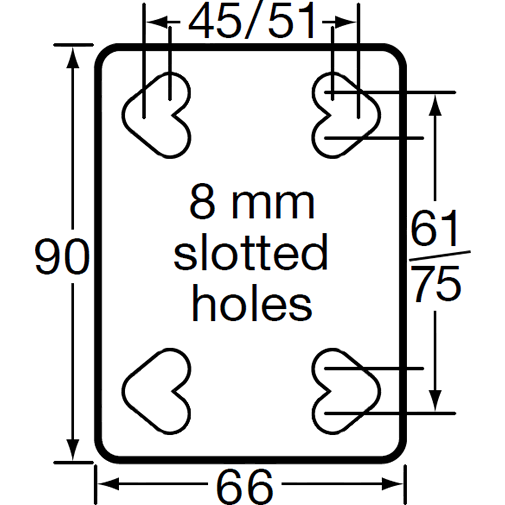 VSTH50 - LKPA-VSTH50K 150 Kg Swivel Plate 50mm Polyurethane on Steel