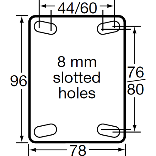MNN75WS/MSP 150 Kg Stainless Steel Swivel Plate 75mm White Nylon