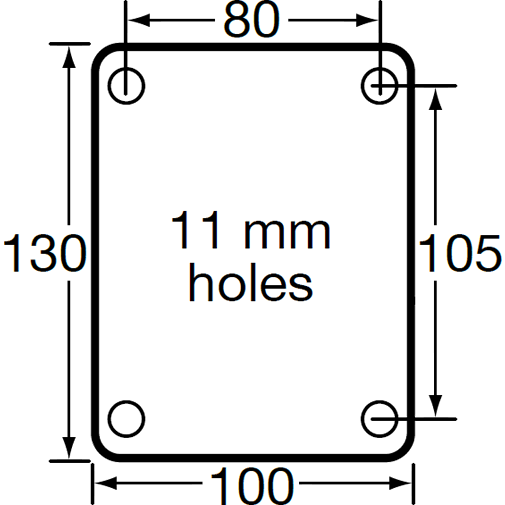 HUS200/HSF - 500 Kg Stainless Steel Fixed Plate 200mm Polyurethane