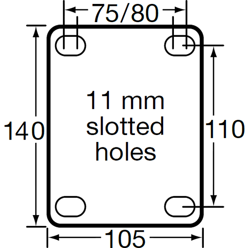 GTH150 - BH-GTH150K 750 Kg Fixed 150mm Polyurethane