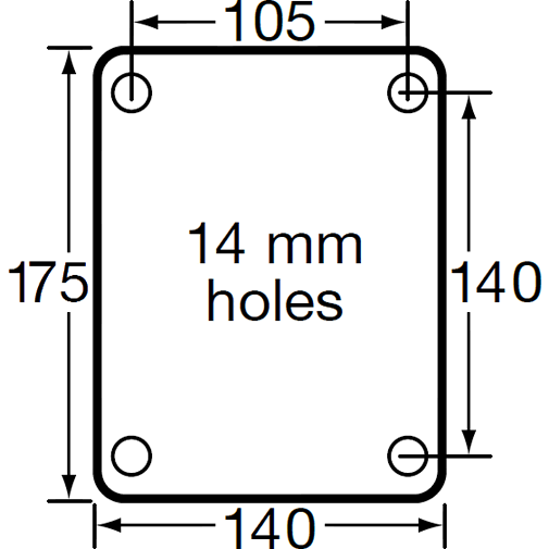 GTH202 - LS-GTH202K 1600 Kg Swivel Plate 200mm Polyurethane