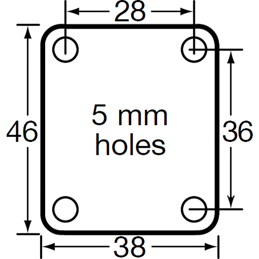 BPUA38S - 20 Kg Swivel Plate 38mm Orange Polyurethane
