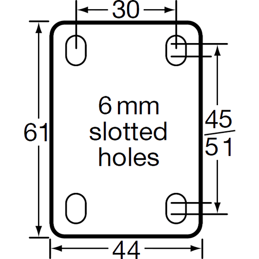 BPPQ40STB - 40 Kg Swivel Plate Wheel Brake 40mm Grey polypropylene