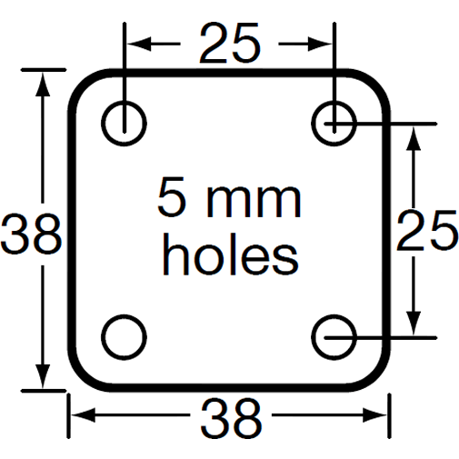 P70-01 CP (set of 4) 40 Kg Swivel Plate 70mm Polyurethane