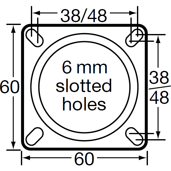 KSST07525-TPB 75 Kg Swivel Plate Total Brake 75mm Stainless Steel Grey TPE