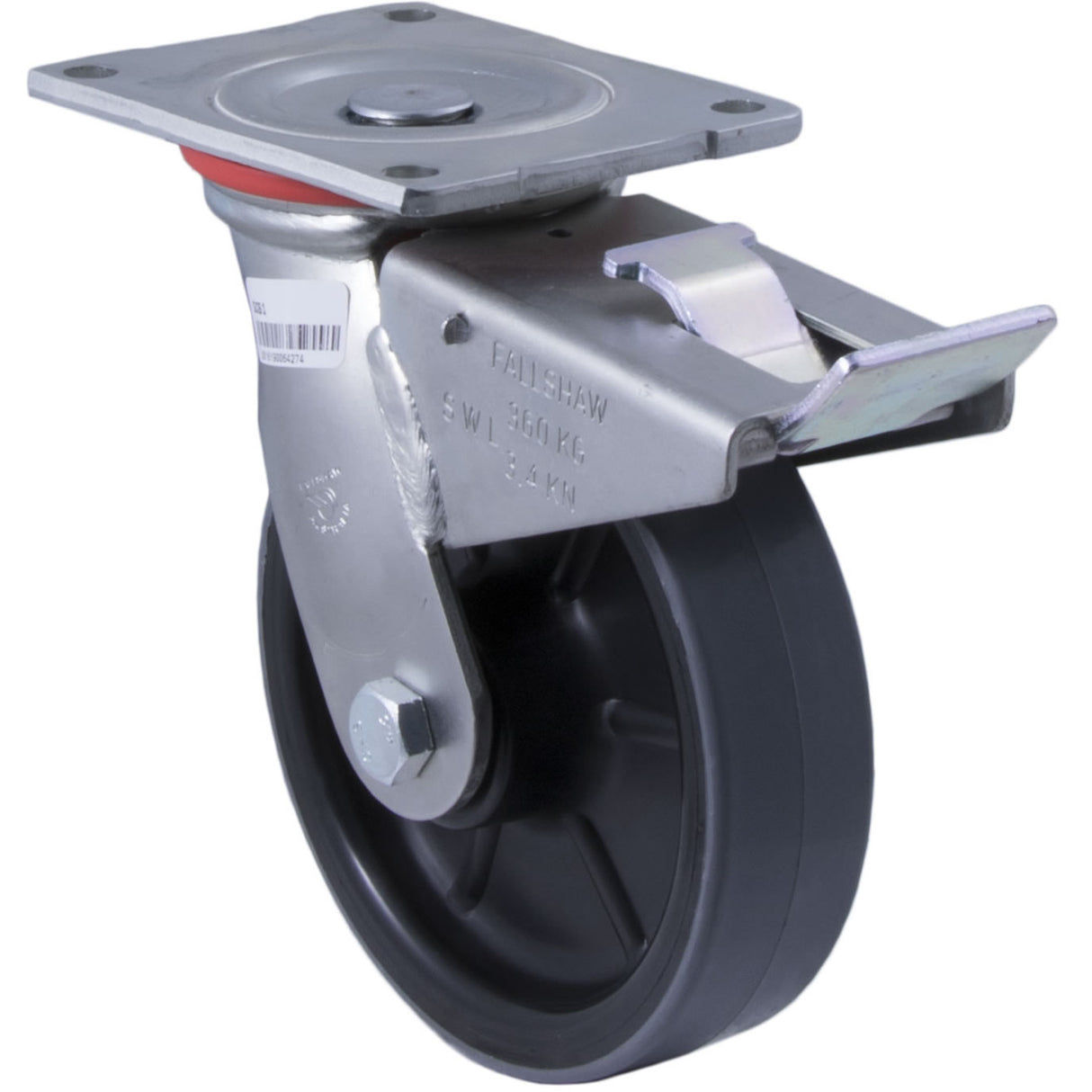 SC61 - 360 kg Swivel Plate Total Brake 150mm Polyurethane