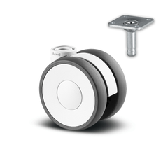 5920POH065L51-W 50 kg Swivel 65mm Twin Wheel Polyamide