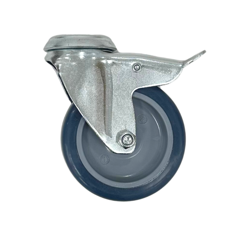 1477PAO075P30 - 60kg Bolt Hole Total Brake 75mm Polyurethane