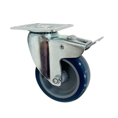 1477PAO075P40 - 60kg Swivel Plate Total Brake 75mm Polyurethane