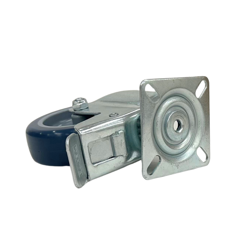 1477PAO075P40 - 60kg Swivel Plate Total Brake 75mm Polyurethane