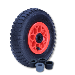 250X4LUG-PWA 220 mm plastic centre plain bore pneumatic wheel