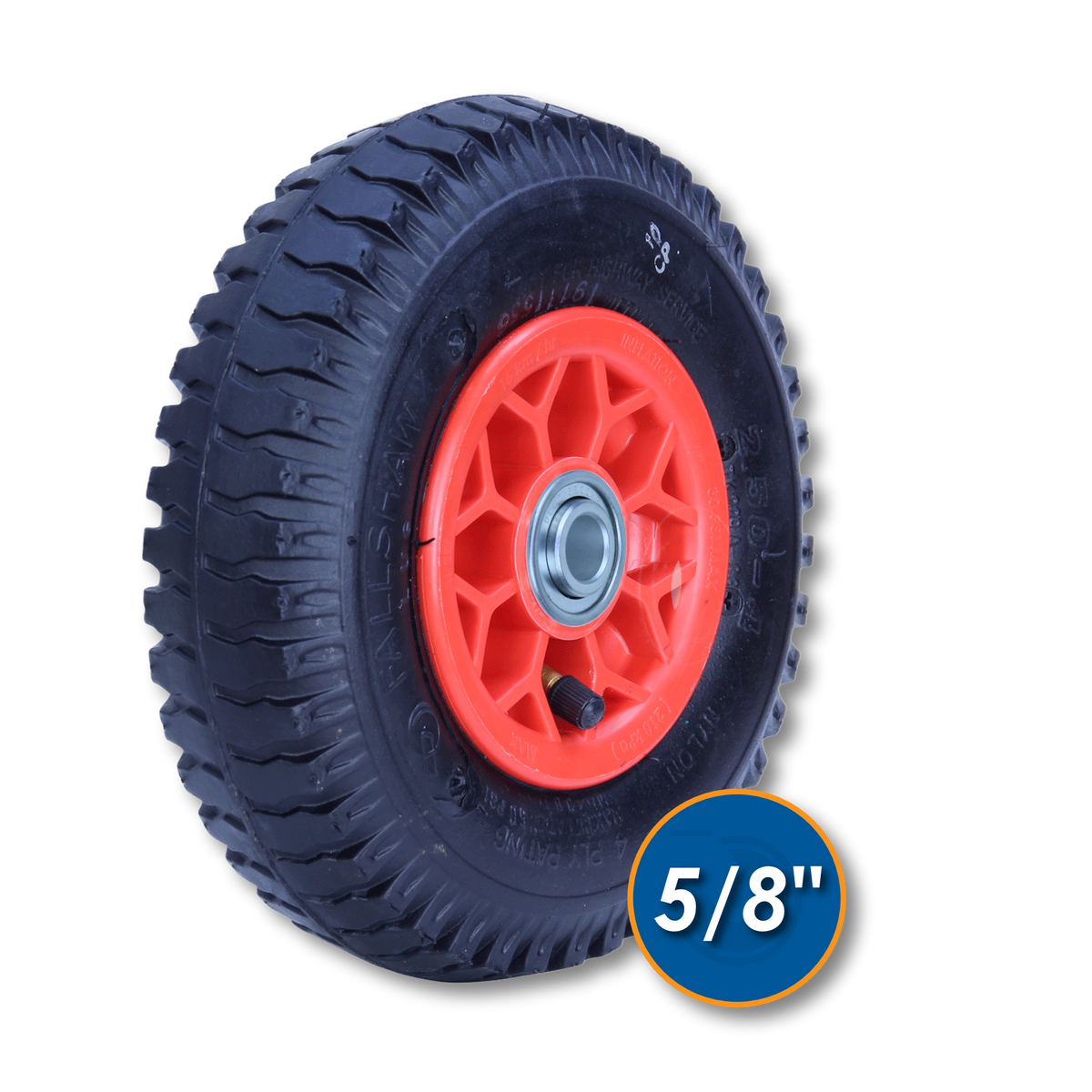 250X4LUG-PWB pneumatic wheel with 5/8 inch ball bearing