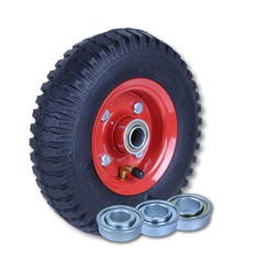 250X4LUG-SB - 120 kg 220 mm Steel Split Rim Ball Bearing Pneumatic Wheel