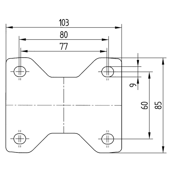 8478UOD125P62 <span>250kg Fixed Plate 125mm Stainless Steel Nylon</span>