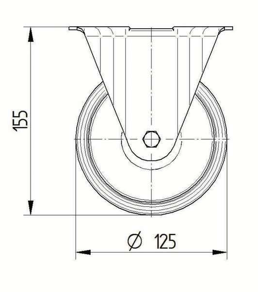 8478UOD125P62 <span>250kg Fixed Plate 125mm Stainless Steel Nylon</span>