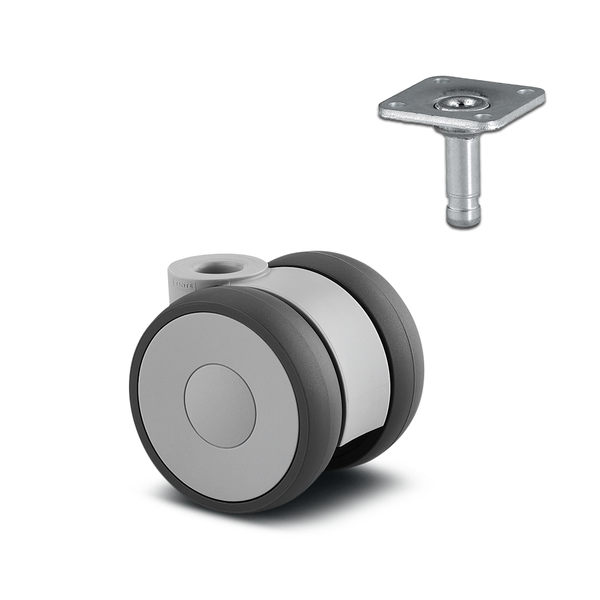 5920UAI050L51-G <span>50 Kg Swivel 50mm Twin Wheel Polyurethane</span>