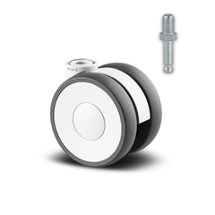 5920POH065L51-W 50 kg Swivel 65mm Twin Wheel Polyamide