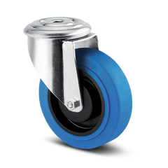 3370PJP125P3013 - 150kg Swivel Bolt Hole 125mm Blue Rubber