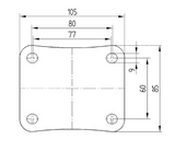 3377PJP100P62 - 125kg Swivel Plate Total Brake 100mm Blue Rubber