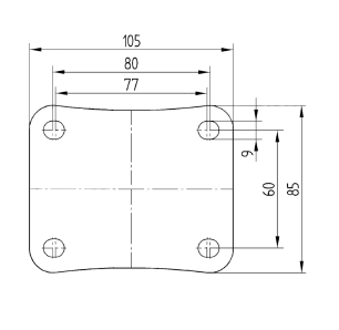 3377PJP125P62 <span>150kg Swivel Plate Total Brake 125mm Blue Rubber</span>