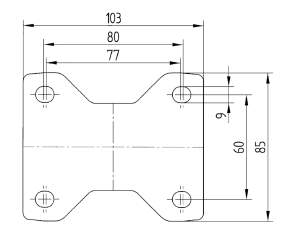 3378PJP100P62<span>125kg Fixed Plate 100mm Blue Rubber</span>