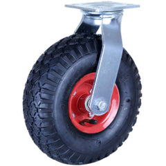 PZN350X4-PS - 160 kg Swivel Plate 265mm Black Rubber Pneumatic