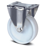 8478UOD100P62 - 200kg Fixed Plate 100mm Stainless Steel White Nylon