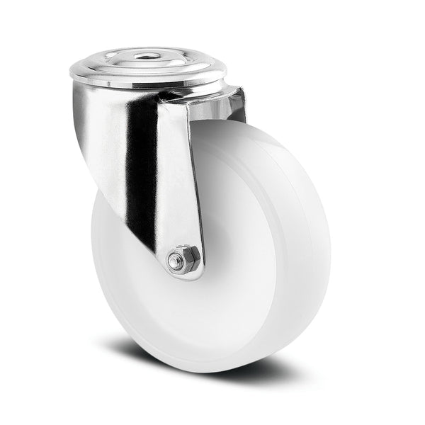 8470UOD125P30 <span>200kg Swivel Bolt Hole 125mm Stainless Steel White Nylon</span>