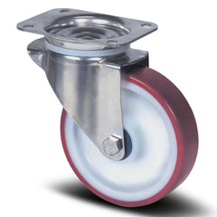 8470UAD100P62M - 150 kg Swivel Plate 100mm Stainless Steel Polyurethane