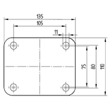 9688TOP200P63 - 1000 Kg Fixed Plate 200mm Nylon