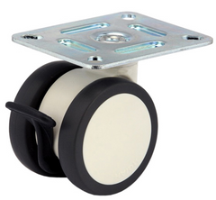 INST07574-TPB 70 kg Swivel/Brake Plate 75mm Twin Wheel TPE
