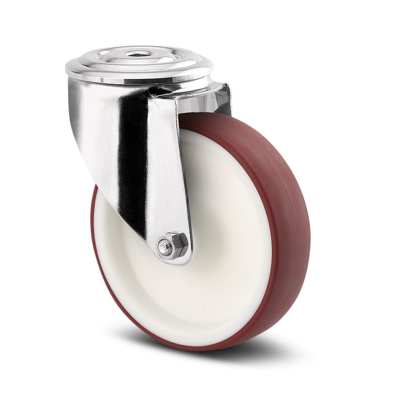 8470UAD100P30M - 150 Kg Bolt Hole 100mm Stainless Steel Polyurethane