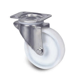 8470UOD100P62 - 200kg Swivel Plate 100mm Stainless Steel White Nylon