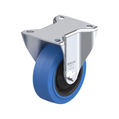 Blickle POEV Series 100mm Fixed Plate Blue Rubber Castor - 200kg