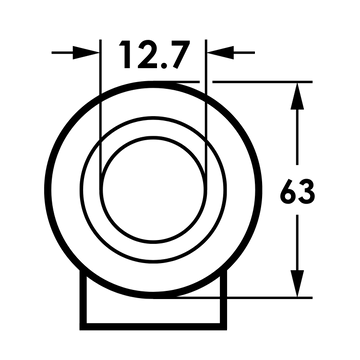 Bolt Hole Mount Drawing #9 | 12.7mm bolt-hole diameter, 63mm outer bearing race diameter