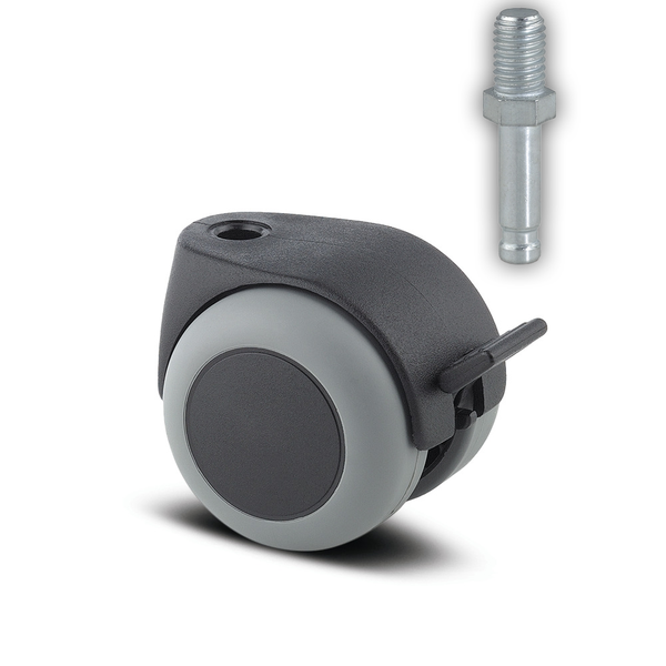 AA25PJI050L51-8 <span>40 Kg Swivel Wheel Brake 50mm Grey TPE</span>