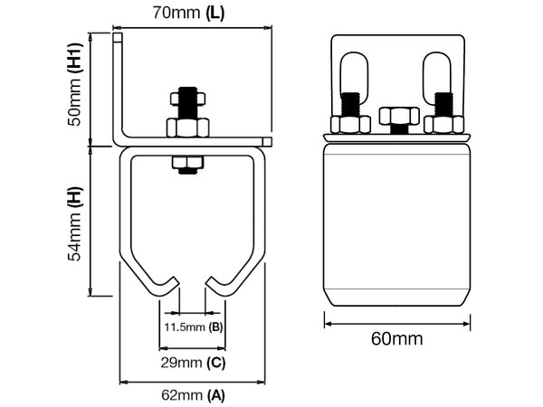 BRK-50 <span>50MM Overhead Track Wall Mount</span>