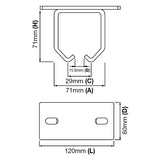 OHBRK-50 - 50MM Overhead Track Roof Mount