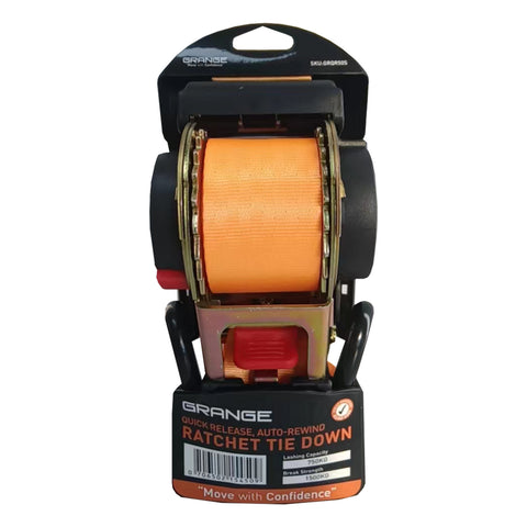 GRQR50S <span> Quick Release Retractable Ratchet Tie Down</span>750Kg 50mm x 4.5m