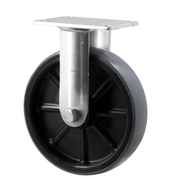 HUS200/HSF - 500 Kg Stainless Steel Fixed Plate 200mm Polyurethane