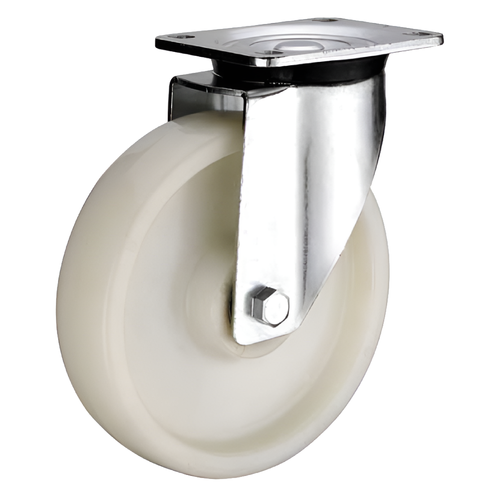 J3ZS12530-NNB - 200 kg Swivel Plate Mount 125mm White Nylon