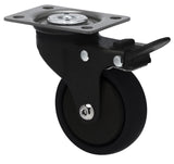 KJQ75GBLK - KJQ75G/KPPTBBLK 50 Kg Swivel Plate Total Brake 75mm Midnight Black