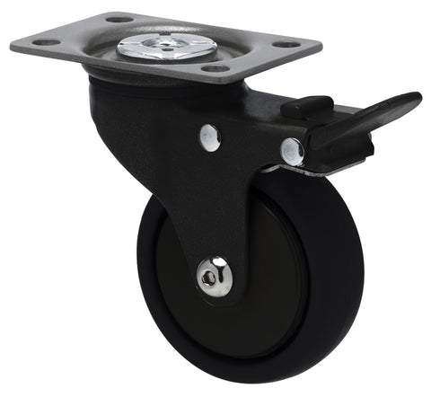 KJQ75GBLK - KJQ75G/KPPTBBLK <span>50 Kg Swivel Plate Total Brake 75mm Midnight Black