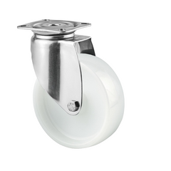 KSS07525-NNI 75 kg Swivel Plate 75mm Stainless Steel White Nylon